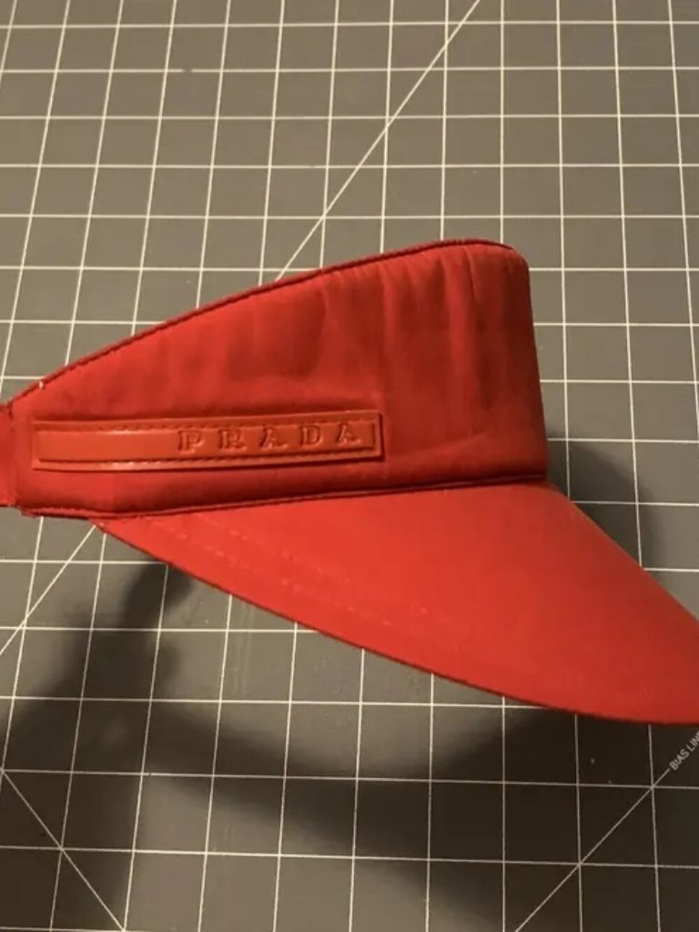 Y2K Prada Linea Rossa Sport Golf Red Velcro Visor - 21" Head